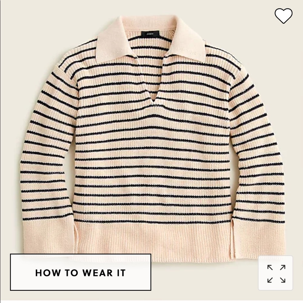 J Crew relaxed collared stripe sweater XL